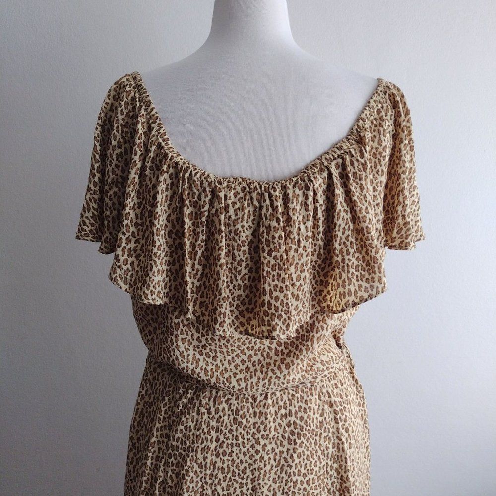 Anthropologie Bolano Leopard Print Midi 12 NEW Soft Caplet Midi - Picture 8 of 11